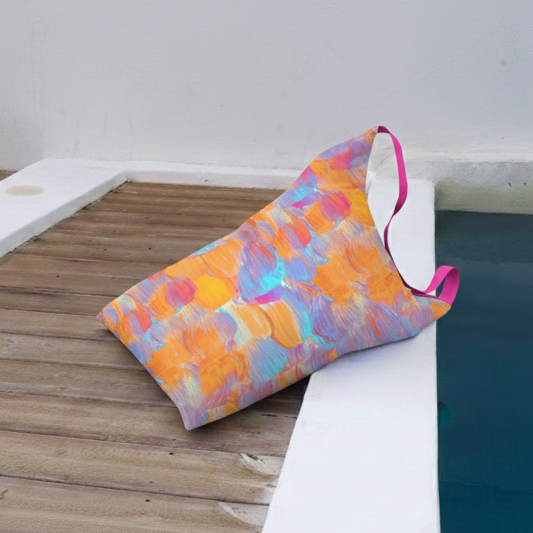 Puff aguarela colorida