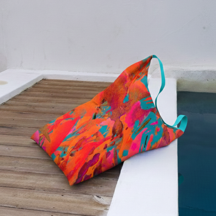 Puff abstrato laranja